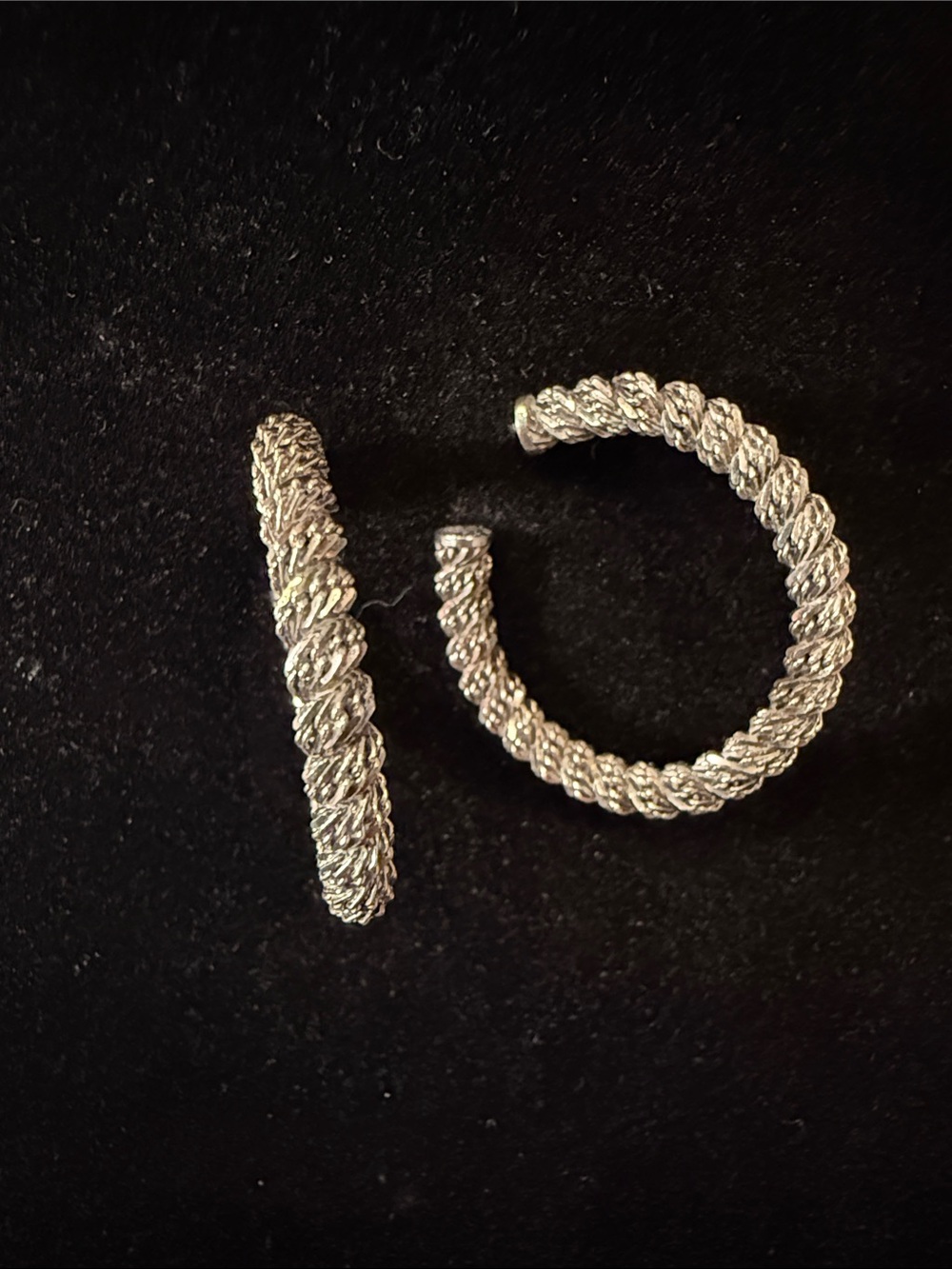 Textured Silver-Tone Rope Hoop Earrings - Women Jewelry